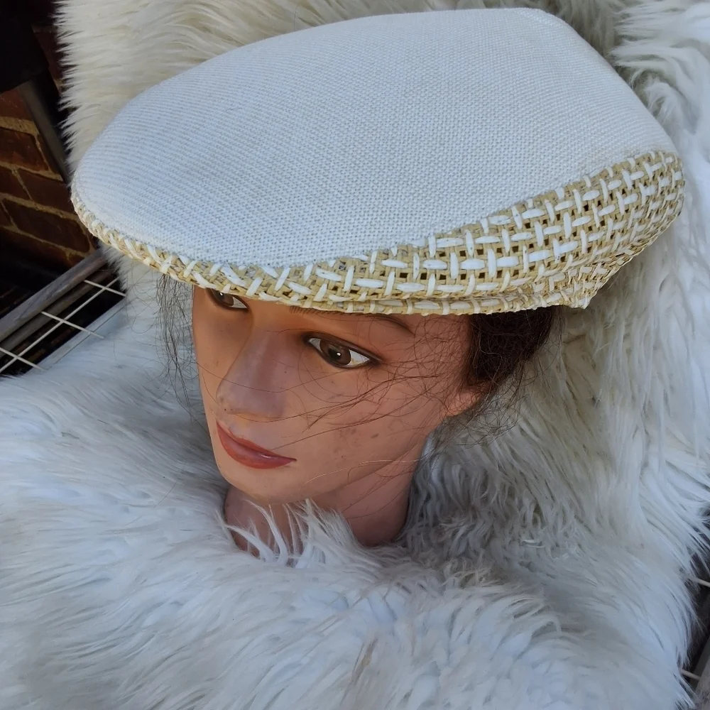 Henschel Unisex‎ l vintage cvented straw cabbie hat L